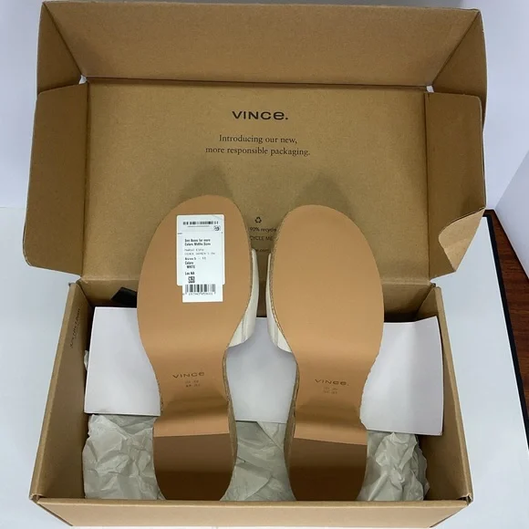 Vince Cream Platform Mules - Picture 10 of 11